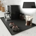 thumbnail image 1 of Cinvoph Silicone Coffee Mat, Multi Function Draining Bar Mat Under Coffee Maker Dish Rack Dish Drying Mat 16"x24" Black, 1 of 6