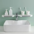 thumbnail image 1 of Cinvoph Sink Organizer Over the Faucet Bathroom Kitchen Storage Shelf for Hand Soap Dish Cloth Cleaning Brush Easy Clean, Gray, 1 of 6