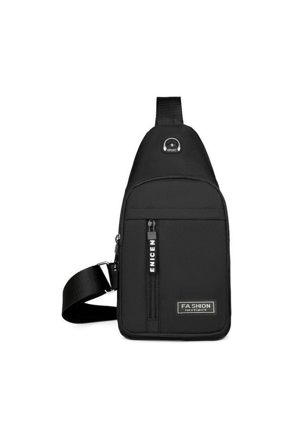 Sling Crossbody Bag for Men Women Lightweight Convertible Chest Bag Daypack for Outdoors Hiking Travel Commute Errands Daily Wear Casual Trendy Shoulder Bag, Black