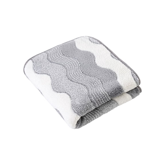 Cinvoph Soft Hand Towels for Bath, Face, Highly Absorbent Decorative Wave Striped Bathroom Towel, Machine Washable 14"x29" Gray
