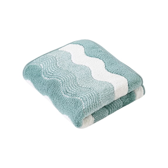 Cinvoph Soft Hand Towels for Bath, Face, Highly Absorbent Decorative Wave Striped Bathroom Towel, Machine Washable 14"x29" Green