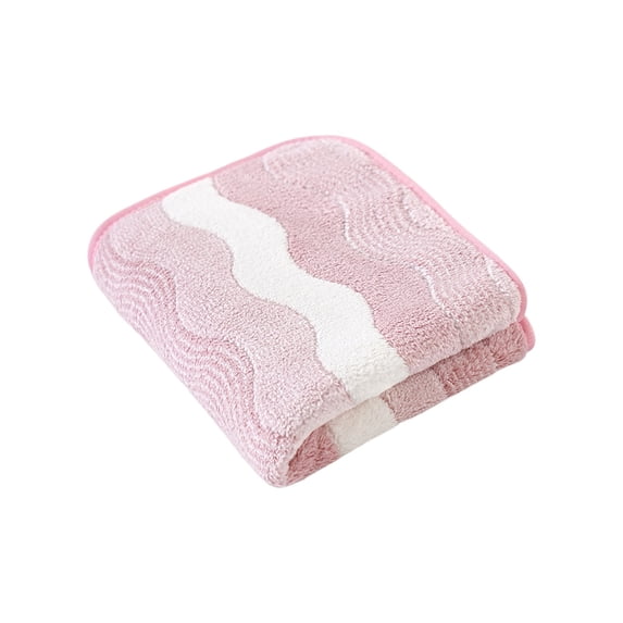 Cinvoph Soft Hand Towels for Bath, Face, Highly Absorbent Decorative Wave Striped Bathroom Towel, Machine Washable 14"x29" Pink