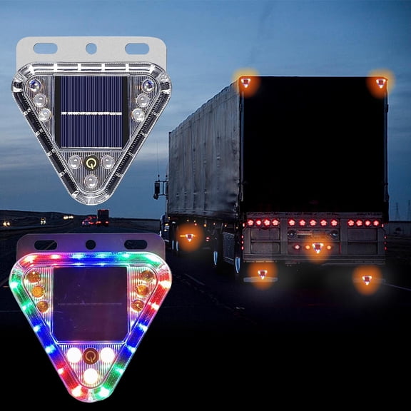 Cinvoph Solar Powered Warning Light, Truck Rear LED Strobe Flashing Magnetic Wireless Lamp Waterproof Night Flash for Van Anti-Collision Safety Decor 5"