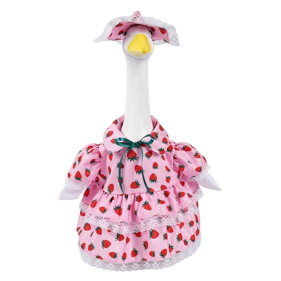Cinvoph Spring Summer Porch Goose Outfits Dress, Vintage Costume with Headwear Four Season Farmhouse Outdoor Decor