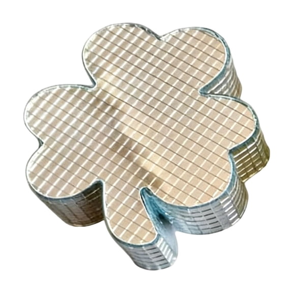 Cinvoph St. Patrick's Decoration Mirror Clover Shamrock Table Centerpiece Garden Decoration Modern Trendy Indoor Outdoor Decorative Figurine Silver