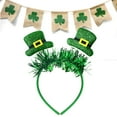 thumbnail image 1 of Cinvoph St. Patricks Day Headband Green Clover Headwear Shamrock Hat Head Bopper for Patrick Irish Festival Party Decor 7"x9", 1 of 3