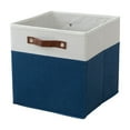 thumbnail image 1 of Cinvoph Storage Basket Foldable Home Storage Bin with Handles, Organizer for Blankets Book and Clothes Bedroom Living Room Closet 12"x12" Dark Blue, 1 of 7