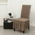 thumbnail image 1 of Cinvoph Stretch Plush Dining Room Chair Slipcovers Non Slip Washable Furniture Protector with Skirt, Elastic Durable Chair Covers for Dining Chairs Home Parties, Khaki, 1 of 6