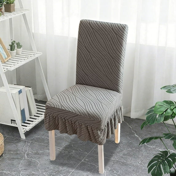 Cinvoph Stretch Soft Dining Room Chair Slipcovers Non Slip Washable Warm Furniture Protector with Skirt, Elastic Durable Chair Covers for Dining Chairs Home Parties, Black