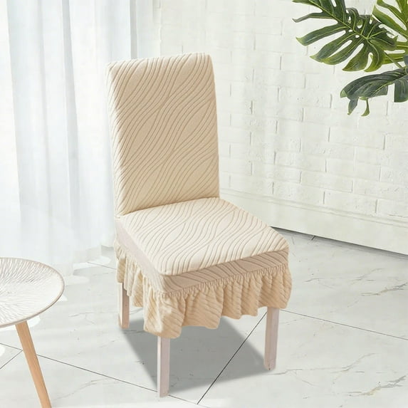 Cinvoph Stretch Soft Dining Room Chair Slipcovers Non Slip Washable Warm Furniture Protector with Skirt, Elastic Durable Chair Covers for Dining Chairs Home Parties, Yellow