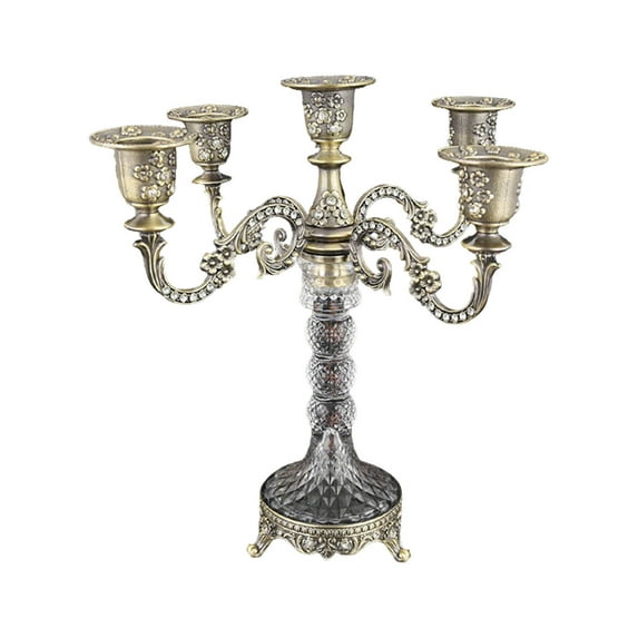 Cinvoph Taper Candle Holders 3-Arms Candelabra Vintage Candlestick Holders Romantic Centerpiece for Valentine’s Day Dinner Table Mantel Wedding Party Anniversary Decor 11"x4"x11"