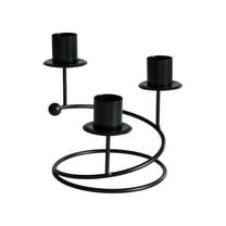 Cinvoph Taper Candle Holders 3-Arms Modern Candlestick Holders Candelabra Romantic Centerpiece for Valentine’s Day Dinner Table Mantel Wedding Party Anniversary Decor 6"x5.5"x5.5" Black