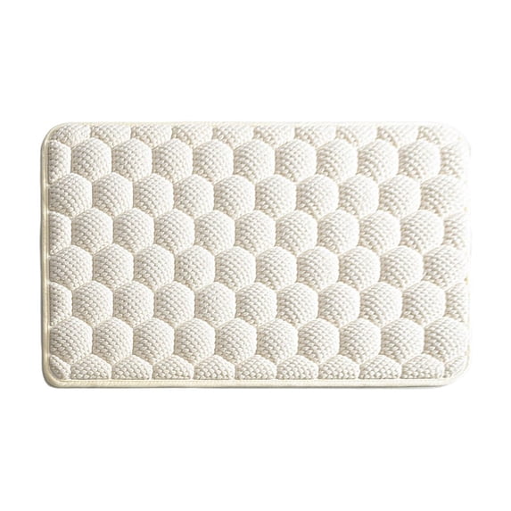 Cinvoph Thick Soft Bath Mat Non-Slip Absorbent Bathroom Rug Non-Skid Backing for Bedroom Shower Room Kitchen 16"x24" White