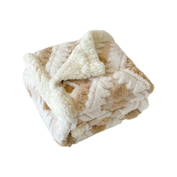 Cinvoph Throw Blanket Soft & Comfortable, Warm & Double-Layer Blankets for Sofa, Couch, Chair, Bed, Living Room Bedroom, All-Season Use, Plush Cozy Home Warmth 39"x28" Khaki