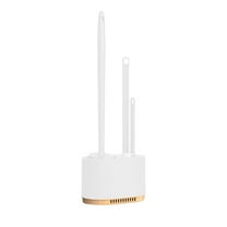 Cinvoph Toilet Brush & Holder Set - 3 Pack Scrape Brush & Long Handle Brush Compact Space Saving Brush for Bathroom, Drip-Proof Nylon Bristles Deep Cleaning Toilet Scrubber, White