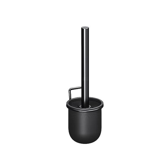 Cinvoph Toilet Brush and Holder Set - Compact Space Saving Bathroom Scrub Brush, Drip-Proof Nylon Bristles Deep Cleaning Toilet Scrubber, Black