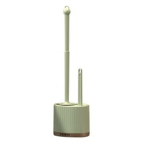 Cinvoph Toilet Brush and Holder Set - Compact Space Saving Bathroom Scrub Brush, Drip-Proof Nylon Bristles Deep Cleaning Toilet Scrubber, Green