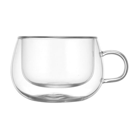 Cinvoph Transparent Insulation Double Glass Coffee Cups, Tea Cup for Birthday Wedding Party, Glass Coffee Mug