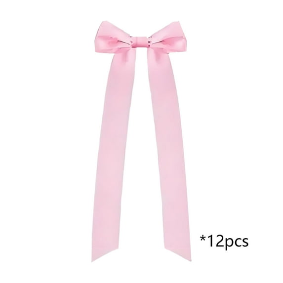 Cinvoph Valentine's Day Exquisite Hanging Bow Decorations 12pcs Romantic Candlestick Gift Boxs Bow Decor for Indoor Outdoor Home Wedding Party Gifts, Pink