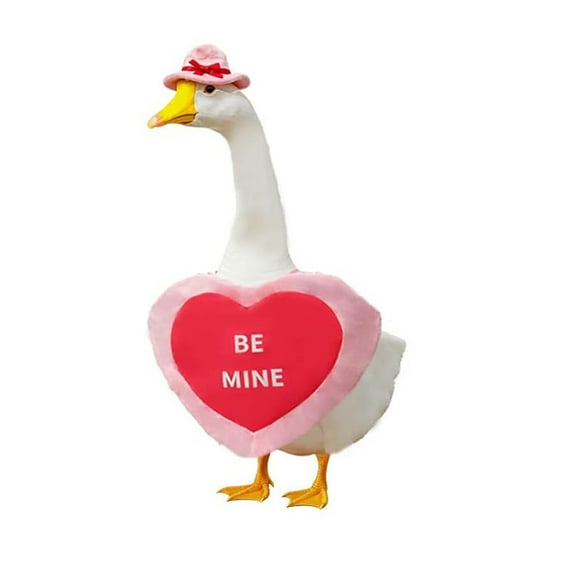 Cinvoph Valentine's Day Goose Outfit for 23" Porch Goose Decorative Heart Cloths Costume Outdoor Garden Patio Yard Lawn Art Decoration