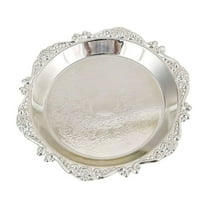 Cinvoph Vintage Embossed Tray - Decorative Catchall Dish for Dessert Snack, Jewelry Holder & Vanity Organizer, Elegant Multi-Use Tray for Home Kitchen Bedroom & Dresser