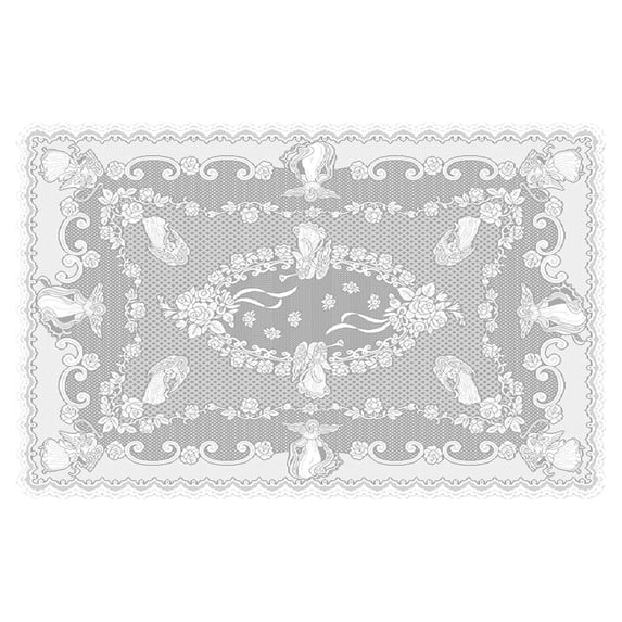 Cinvoph Vintage Lace Tablecloth Festive Decorative Table Cover for Home Party Wedding Tea Party Bridal Shower, Versatile Home Tabletop Decor 60"x84"