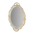 thumbnail image 1 of Cinvoph Vintage Serving Tray Carved Mirror Dish for Dessert Snack, Jewelry Holder & Vanity Organizer, Elegant Multi-Use Tray for Home Kitchen Bedroom & Dresser, White, 1 of 6