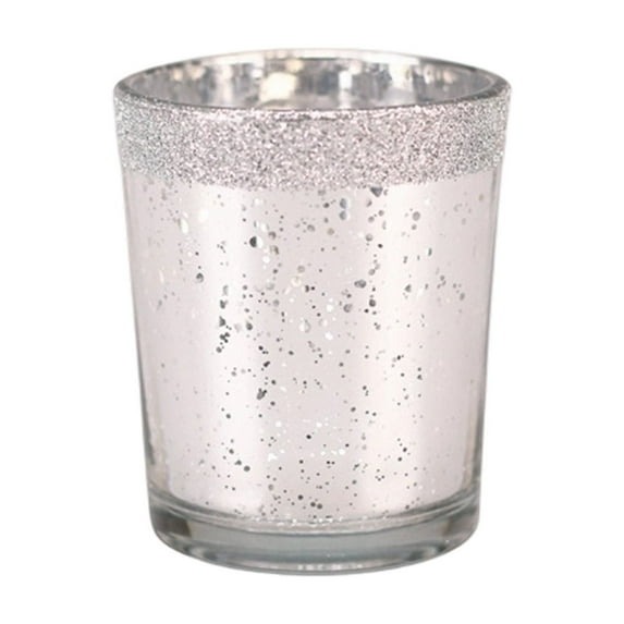 Cinvoph Votive Candle Holders Decoration, Glass DIY Wax Filling Romance Tealight and Pillar Candle Holders for Home Table Wedding Party Anniversary Decor 5"x5"x7" White