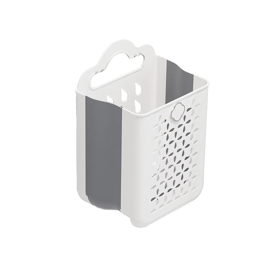 Cinvoph Wall-mounted Laundry Hamper Suction Cup No Drill Clothes Storage Bin for Laundry Room Bedroom Bathroom College Dorm 15"x10"x7" White