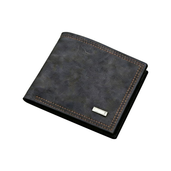 Cinvoph Wallet for Men Faux Leather Multi functional Stylish Billfold Card Holder for Business Office Everyday Carry 4.5"x4" Black