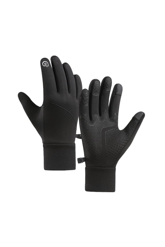 Winter Glove Waterproof Ski Snow Gloves Men Women, Touchscreen Non-slip Lined Warm Insulated Glove Cycling Cold Weather, Driving Biking Running, Black