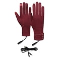 thumbnail image 1 of Cinvoph Winter Heated Gloves Men Women Waterproof Touchscreen USB Heated Anti Slip Gloves Warm Insulated for Skiing Snowboarding Hiking Camping Outdoor Work, Wine, 1 of 4