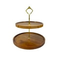 thumbnail image 1 of Cinvoph Wood 2 Tier Cupcake Stand Elegant Tiered Serving Tray, Multi-Use Dessert Holder for Cookie Candy Rustic Tea Party Decor for Weddings, Graduation & Holiday Gatherings, Gold, 1 of 6