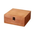 thumbnail image 1 of Cinvoph Wooden Storage Box Flip-Top Thickened Solid Wood Organizer for Home Office Bedroom Living Room Entryway Decorative 9"x9"x4" Brown_L, 1 of 6