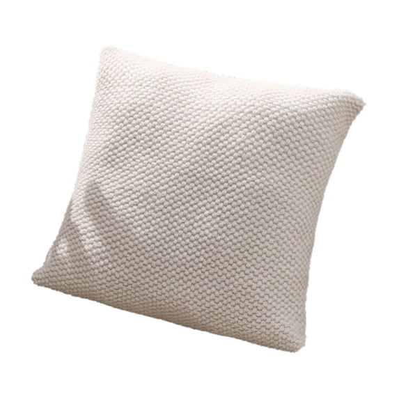 Cinvoph Woven Knitted Throw Pillow Covers Soft Solid Color Cushion Cases For Sofa Couch Bed Living Room Bedroom Home Modern Decor 18" White