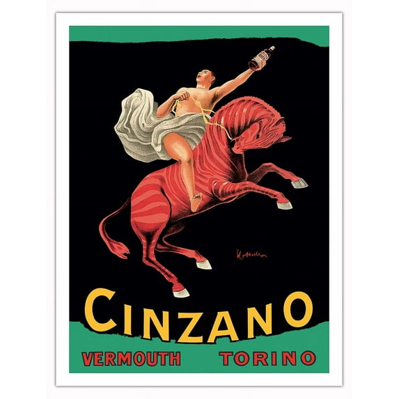 Cinzano Vermouth - Torino Italy - Vintage Advertising Poster by Leonetto Cappiello c.1910 - Fine Art Matte Paper Print (Unframed) 20x26in