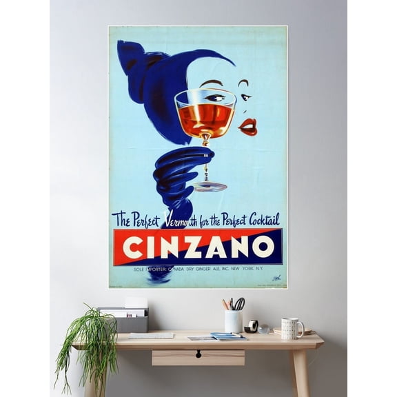 Cinzano Vintage Print Poster Wall Art Modern Decor, Poster Home Decor, Poster Only
