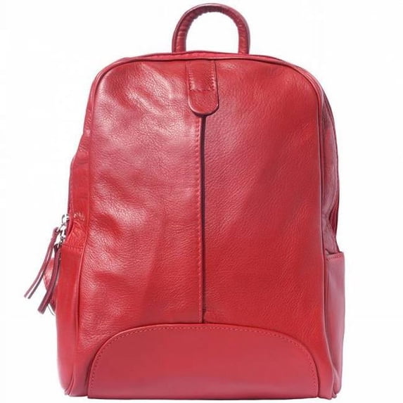 Cinzia Luxury Unisex Leather Backpack, Light Red