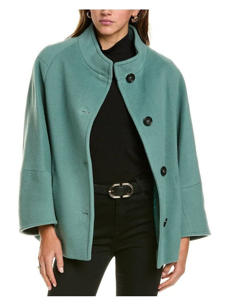 Cinzia Rocca Icons womens Short Wool-Blend Coat, 6, Green