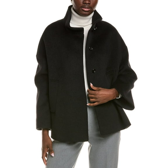 Cinzia Rocca womens  Icons Wool-Blend Short Coat, 14, Black