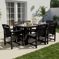 thumbnail image 1 of Ciokea 7-Piece Outdoor Dining Set with Table and 6 Chairs HDPE Patio Set Umbrella Hole Garden Backyard Poolside Black, 1 of 7