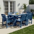 thumbnail image 1 of Ciokea 7-Piece Outdoor Dining Set with Table and 6 Chairs HDPE Patio Set Umbrella Hole Garden Backyard Poolside Navy, 1 of 7