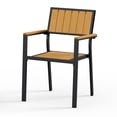 thumbnail image 1 of Ciokea Outdoor Patio Dining Chair, HDPS Aluminum Frame Seat, Stackable All-Weather Chair for Backyard Poolside Lawn, Brown, 1 of 6