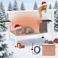 thumbnail image 1 of MUCHENGHY Outdoor Heated Cat House, Weatherproof Insulated Feral Shelter for Winter, 2 Doors & Openable Roof, White, 1 of 7