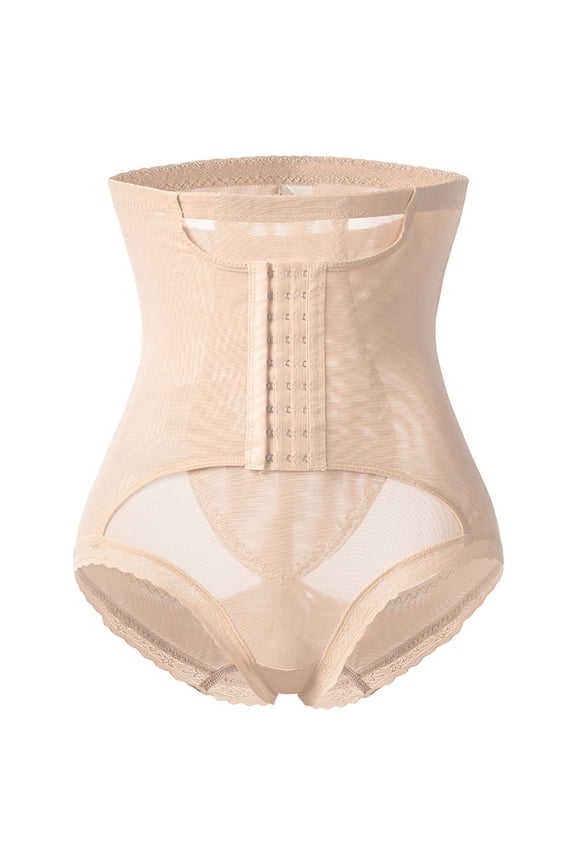 Womens High Waisted Shapewear Firm Tummy Control 3 Rows Hook Closure Stretchy Breathable Anti Slip Postpartum Exclusive Females Peach Butt Shaping High Waisted Shaping Shorts
