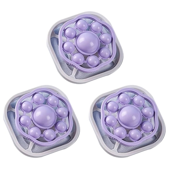 Ciozy 3pc Hair Filter Bag Floating Lint Catcher for Washing Machine Pet Hair Catcher Spherical Shape Lint Trap Cleaning Tool Reusable Washing Hair Filter Cleaning Mesh Bag, Purple
