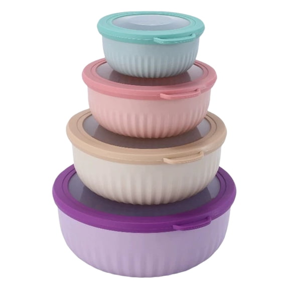 Ciozy 4Pcs Prep Bowls with Lids, Wide and Deep Nesting Plastic Small Mixing Bowl with Lids, 4 sizes available