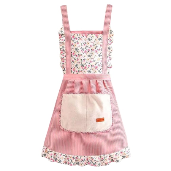 Ciozy Kitchen Cooking Aprons, Adjustable Vest-Style Chef Country Aprons with Wide Straps and Two Pockets