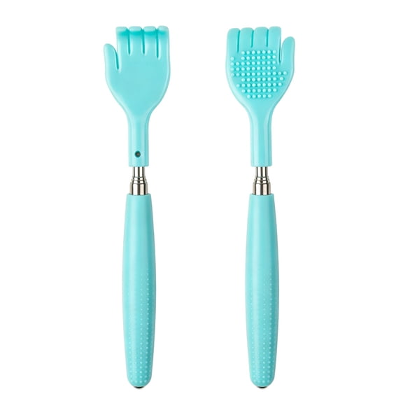 Ciozy New 2Pcs Back Scratchers, Portable Expandable Back Scratchers, Non-Slip Handheld Massager, with Telescopic Handle for Tickling Massage of Head, Back, Legs and Other Body Parts(Cyan)