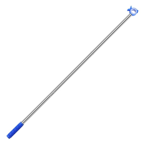 Ciozy New Telescoping Window Opener Pole, Strong Stainless Steel Build, 120cm, Window Blinds Opening Rod, Button-Lock Design, Extendable, for Living Room Attic Hatch Greenhouse Roof Blinds（Blue)